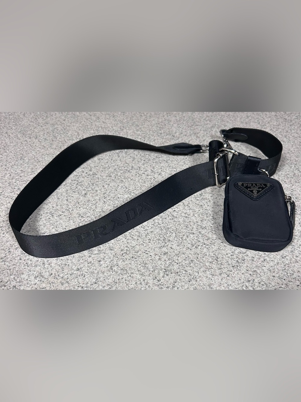 Prada Re-Nylon Mini Zip Pouch and Shoulder Strap - Picture 3 of 4